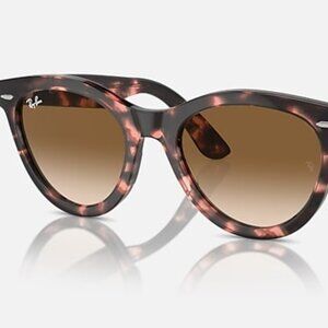 Ray-Ban RB2241 133451 Round Sunglasses – Pink Havana Gradient Clear/Brown 51-21
